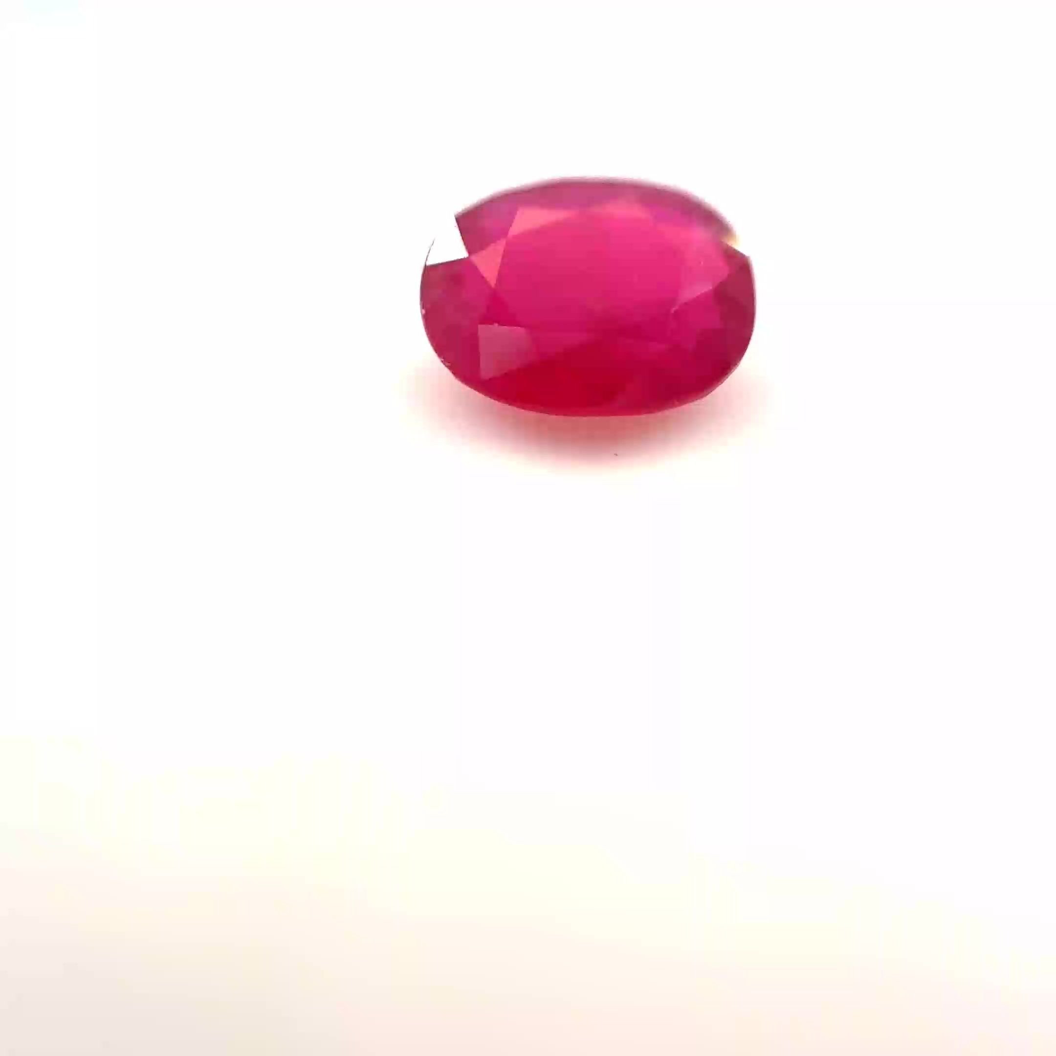 1.21 Carat Red Cushion Ruby