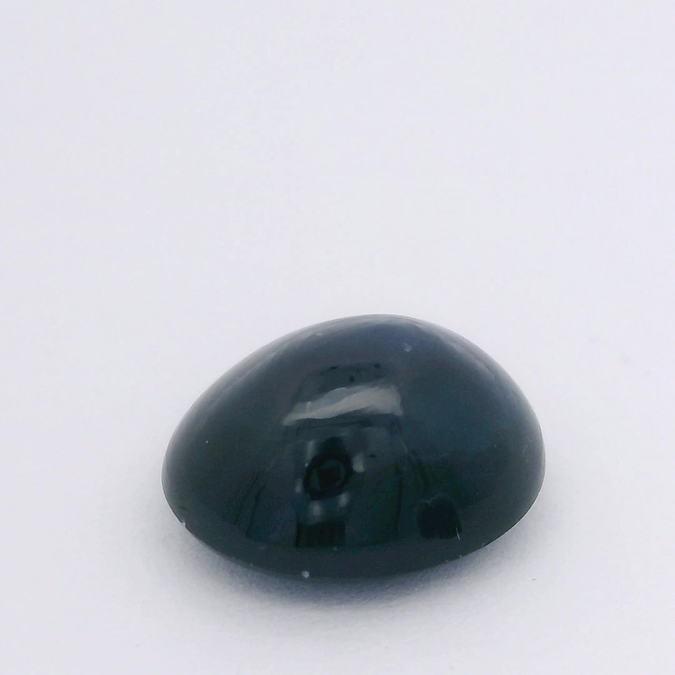 3.38 Carat Deep Blue Oval Sapphire