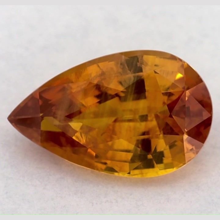 3.91 Carat Yellow Pear Sapphire