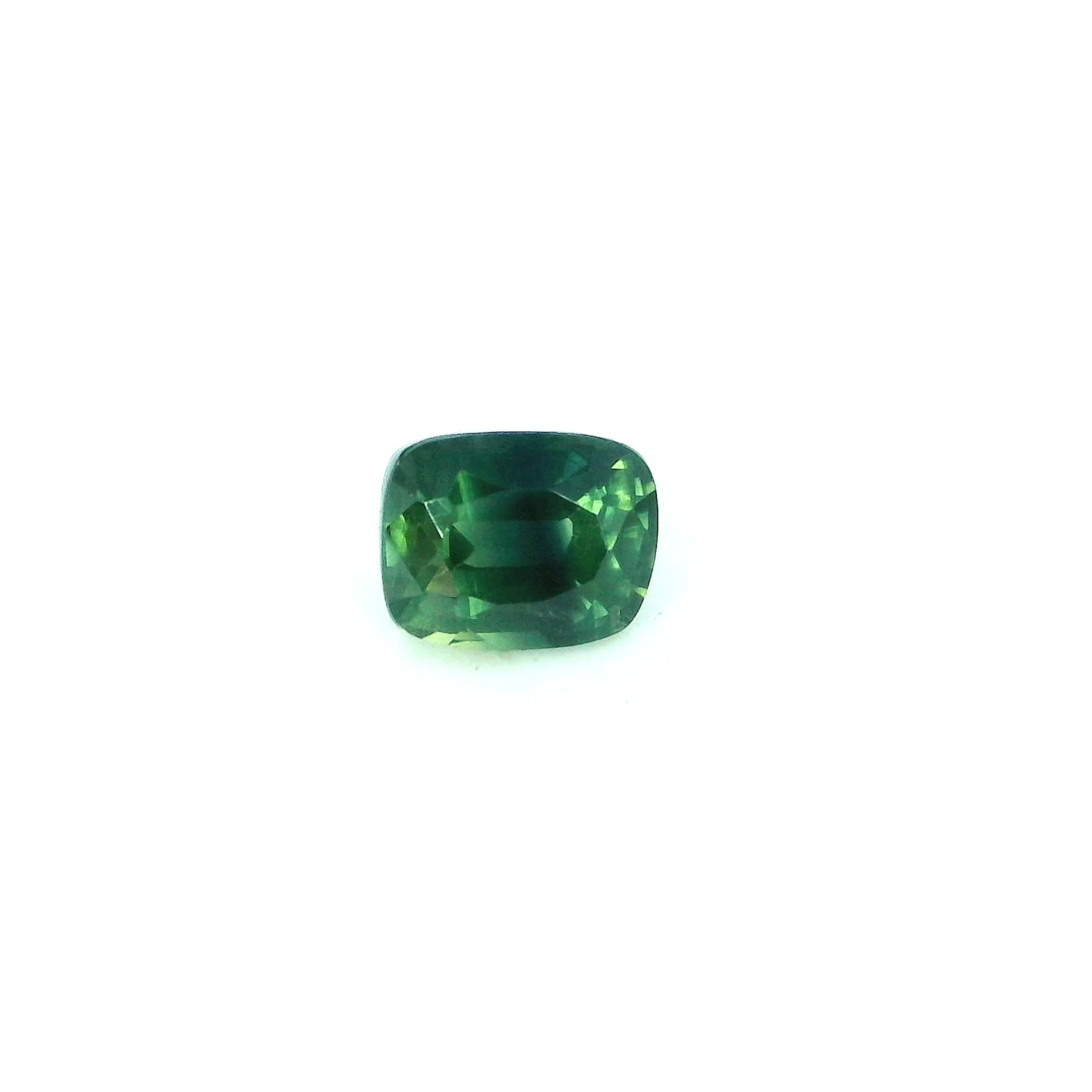 0.71 Carat Green Cushion Sapphire