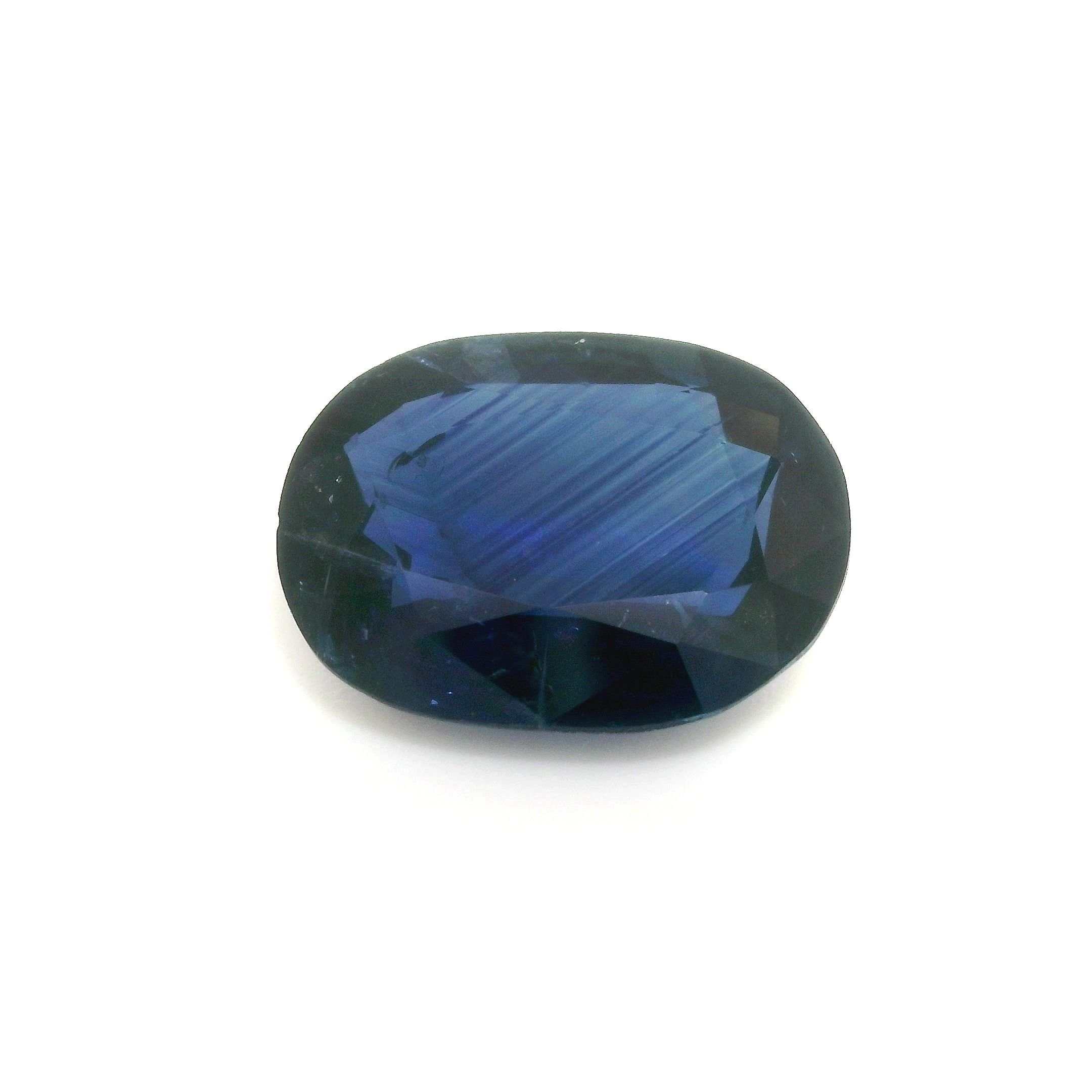 6.16 Carat Blue Cushion Sapphire
