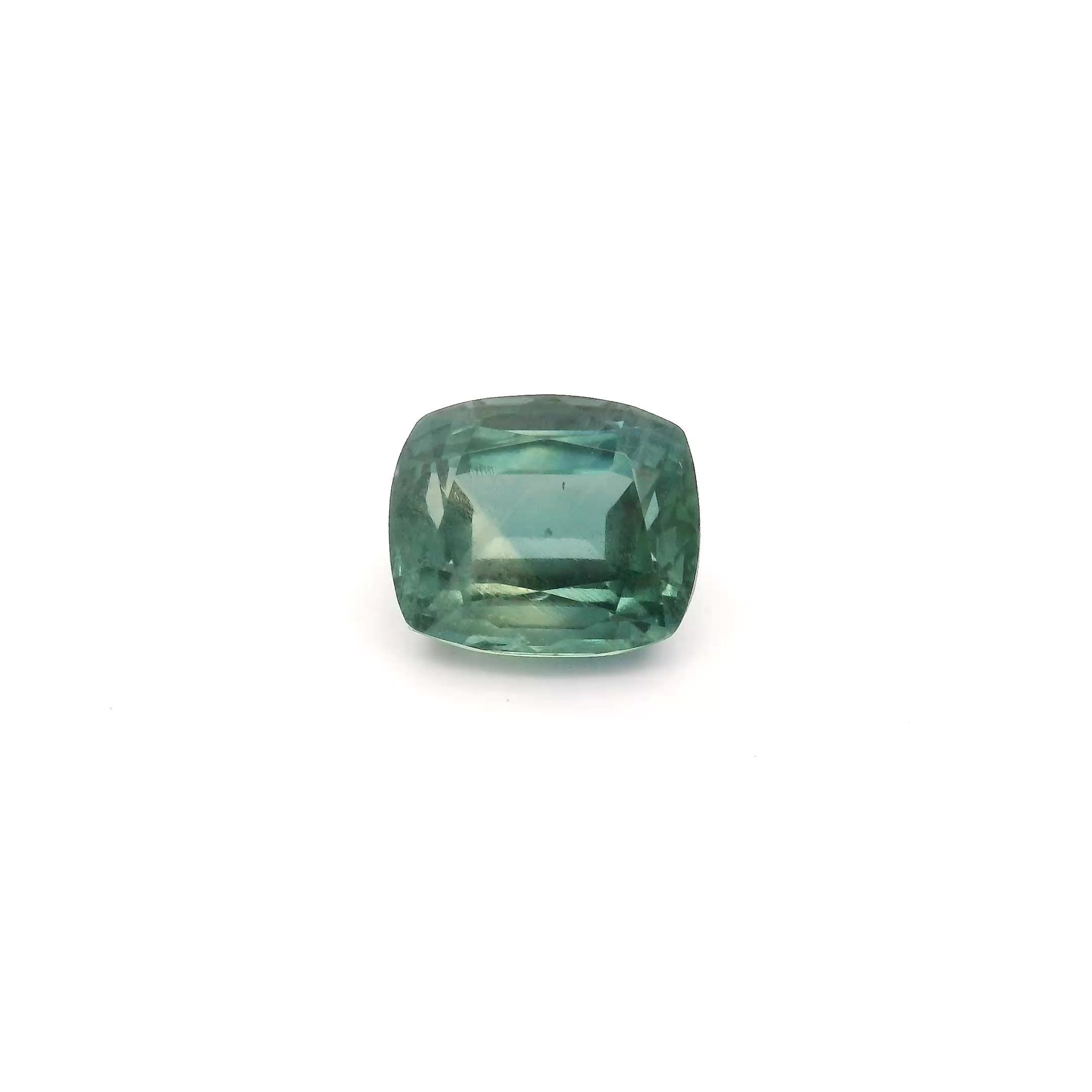 1.92 Carat Green Cushion Sapphire