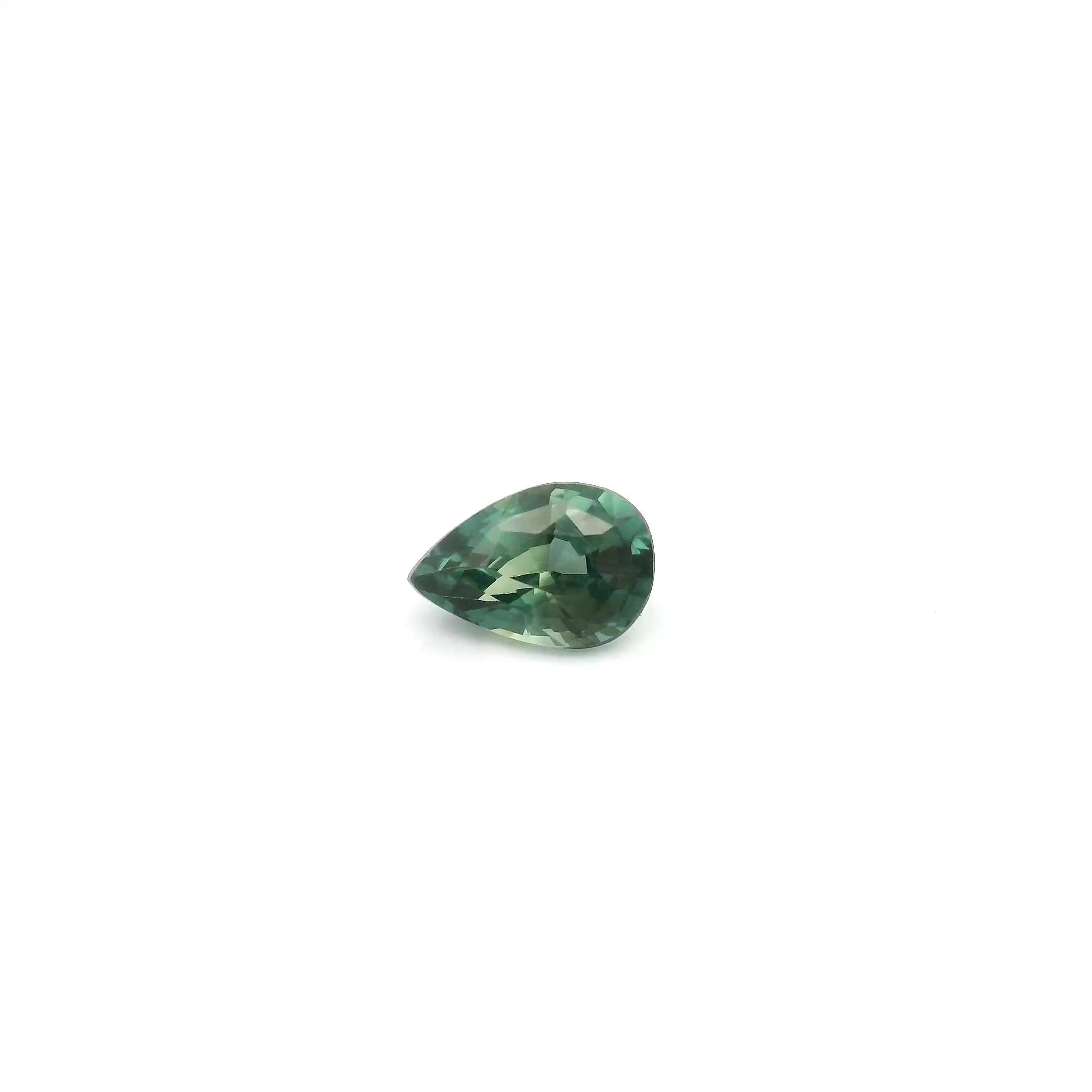 0.53 Carat Green Pear Sapphire
