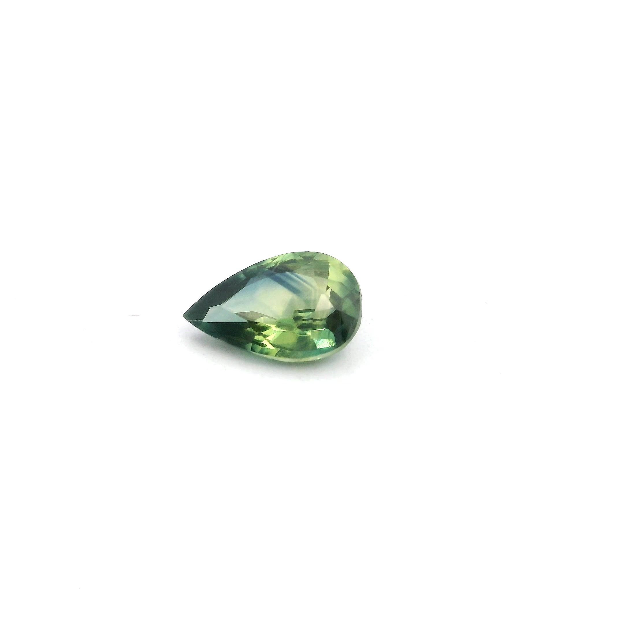 0.82 Carat Green Pear Sapphire