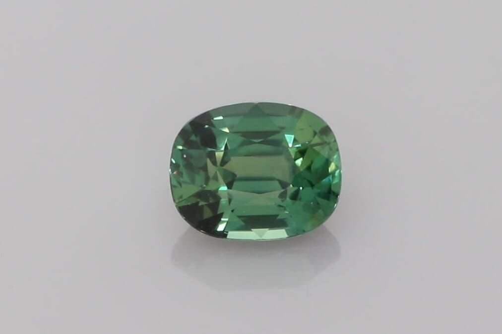 1.67 Carat Teal Cushion Sapphire