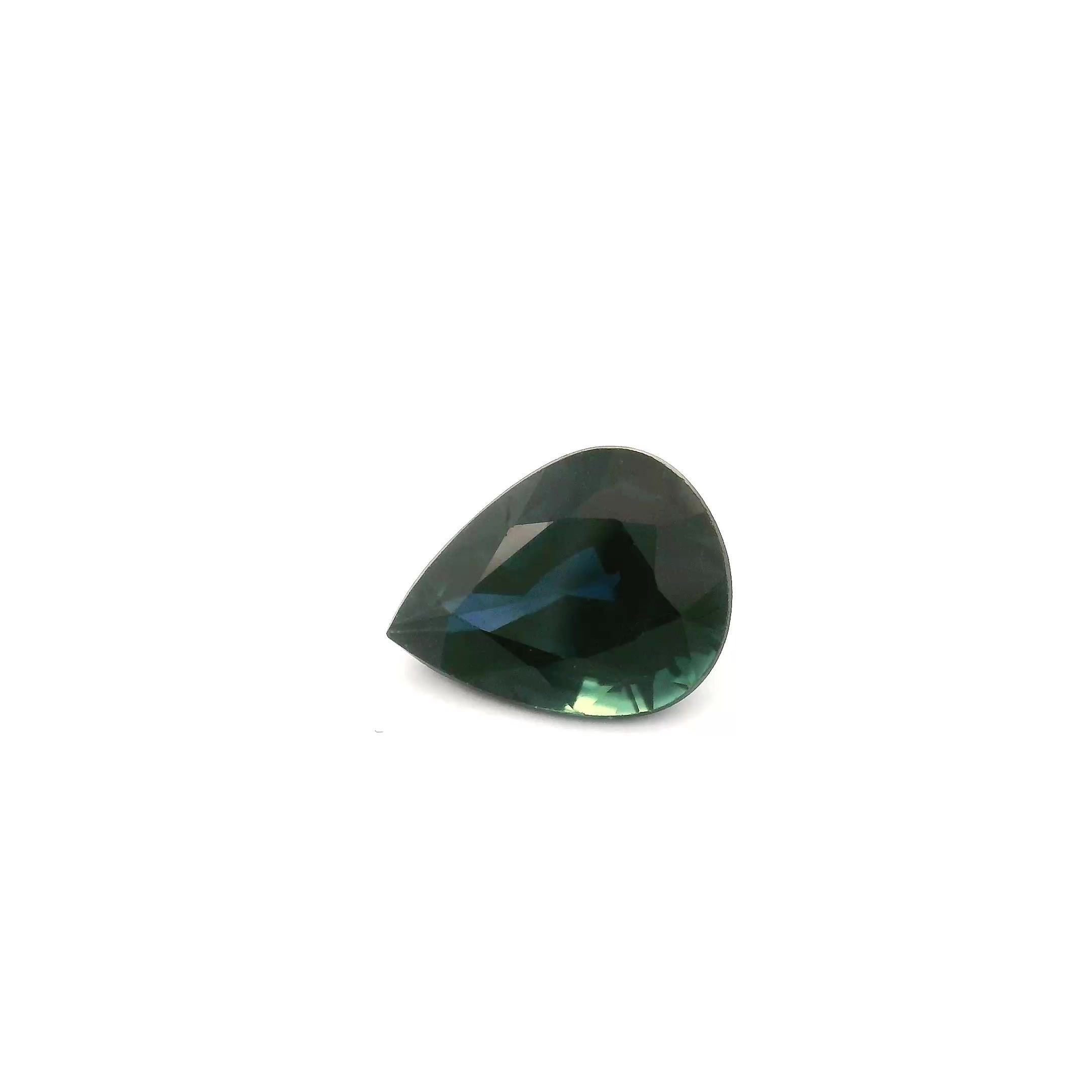 1.96 Carat Vivid Blue Pear Sapphire