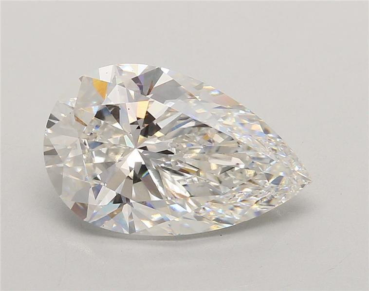 5.05ct F VS2 Rare Carat Ideal Cut Pear Lab Grown Diamond