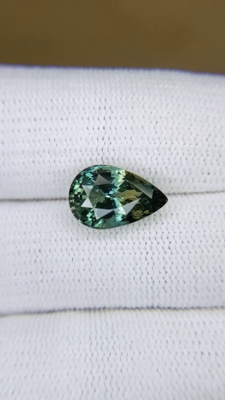 5.00 Carat Green Pear Sapphire