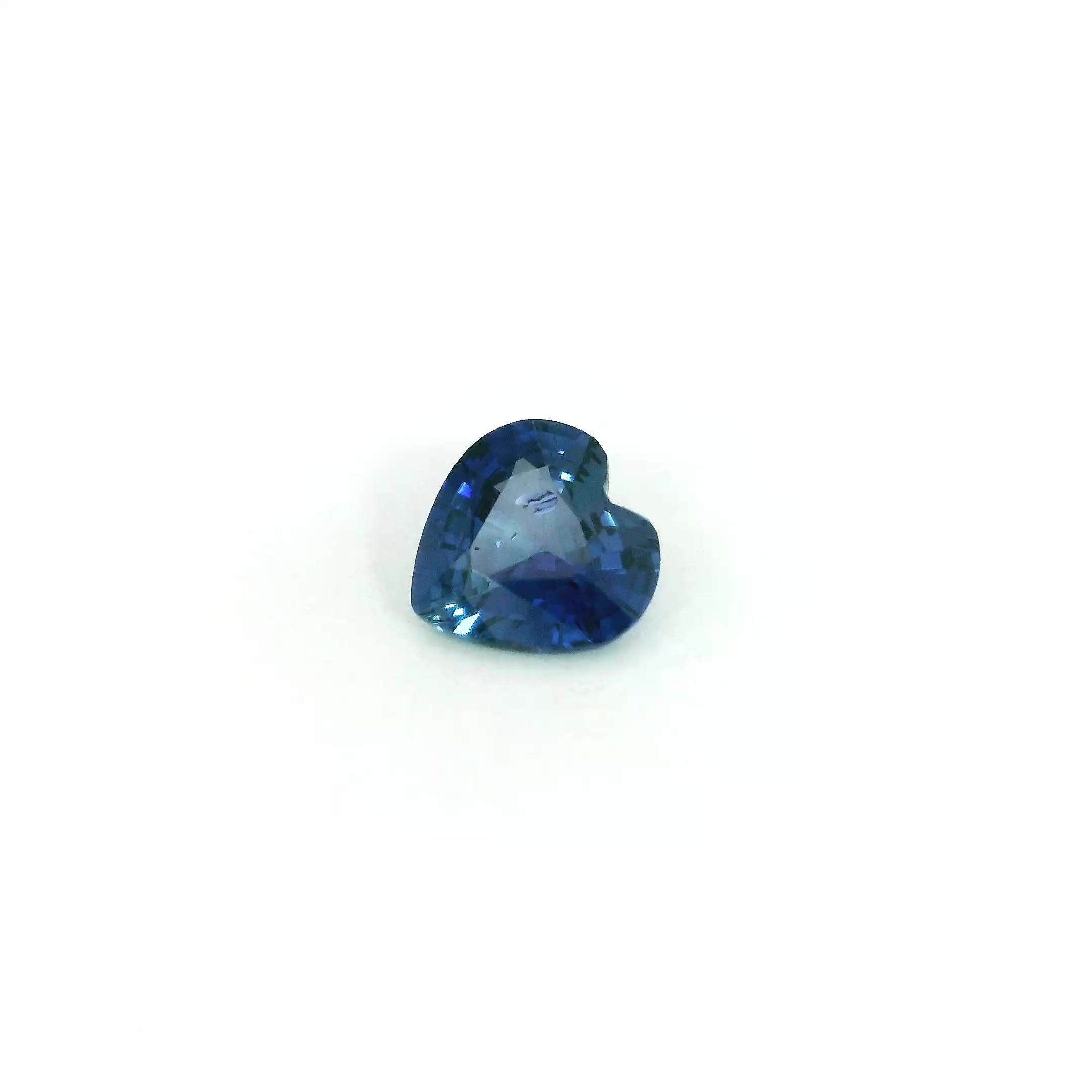 0.81 Carat Intense Blue Heart Sapphire