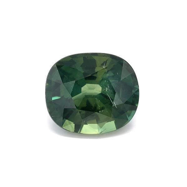 4.03 Carat Green Cushion Sapphire
