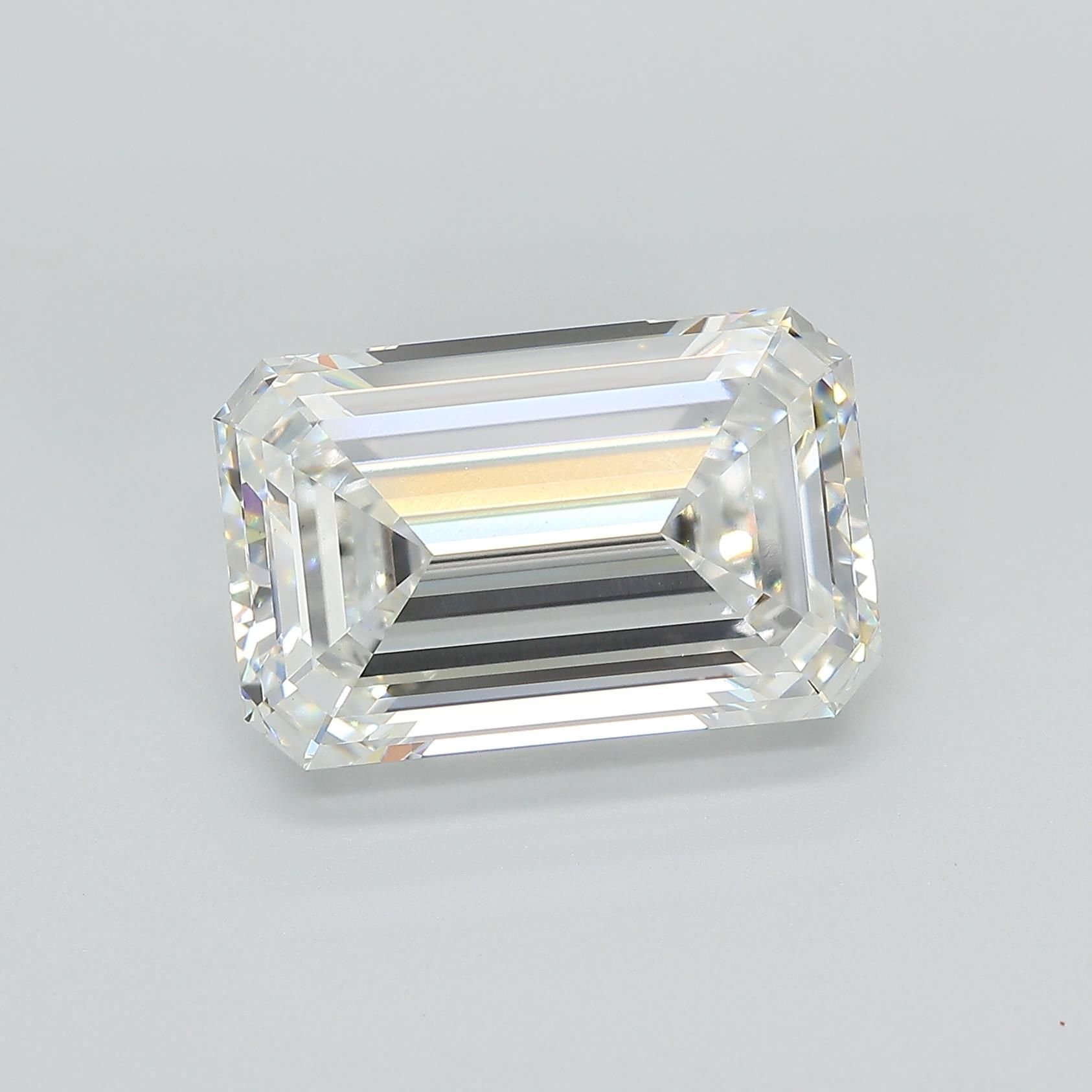 7.31ct F VS1 Rare Carat Ideal Cut Emerald Lab Grown Diamond