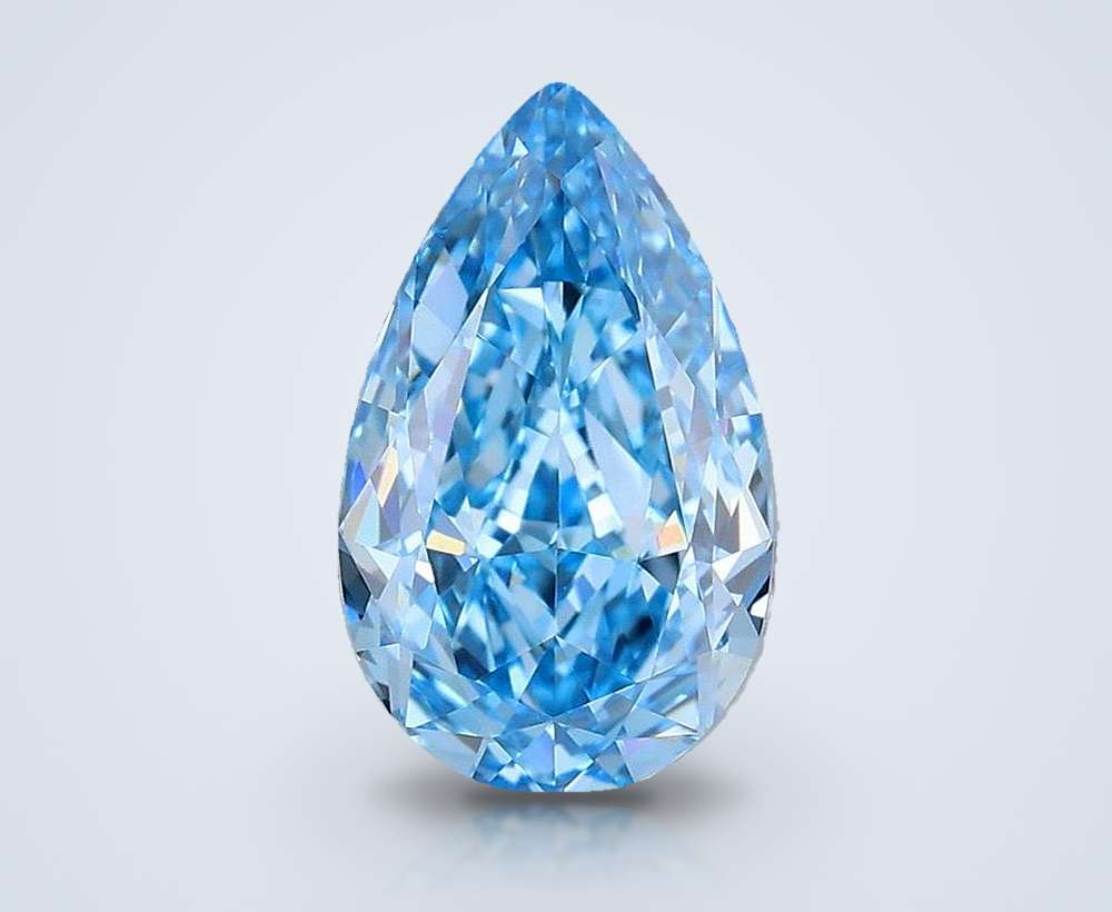 1.43 Ct. Fancy Vivid Blue Pear Lab Diamond