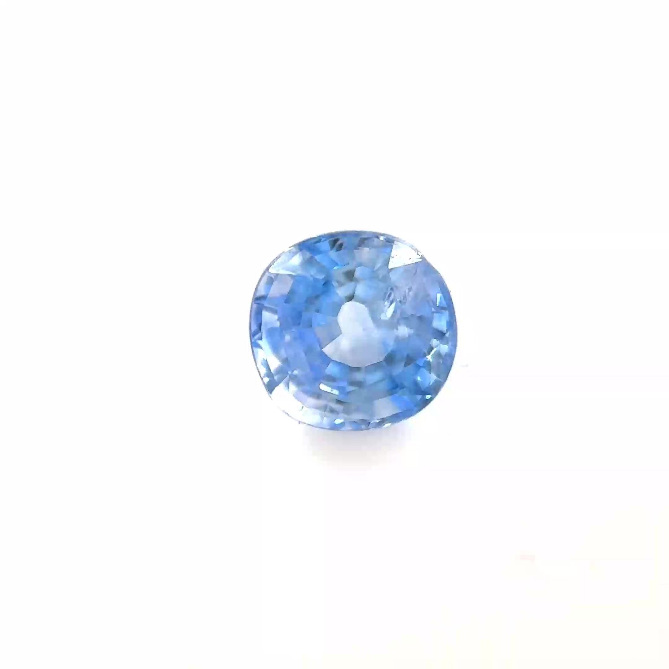 1.06 Carat Light Blue Cushion Sapphire