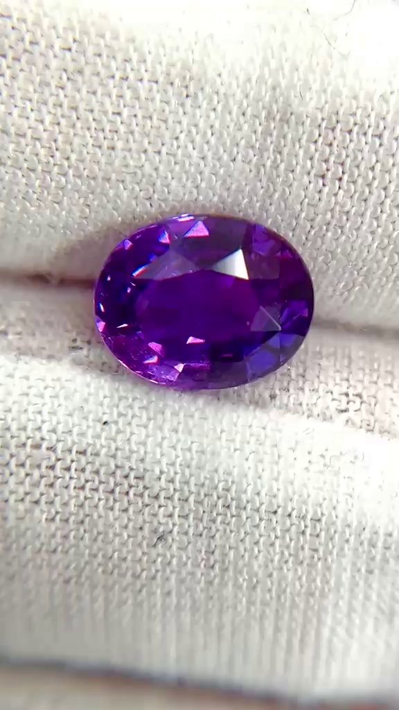 4.16 Carat Purple Oval Sapphire