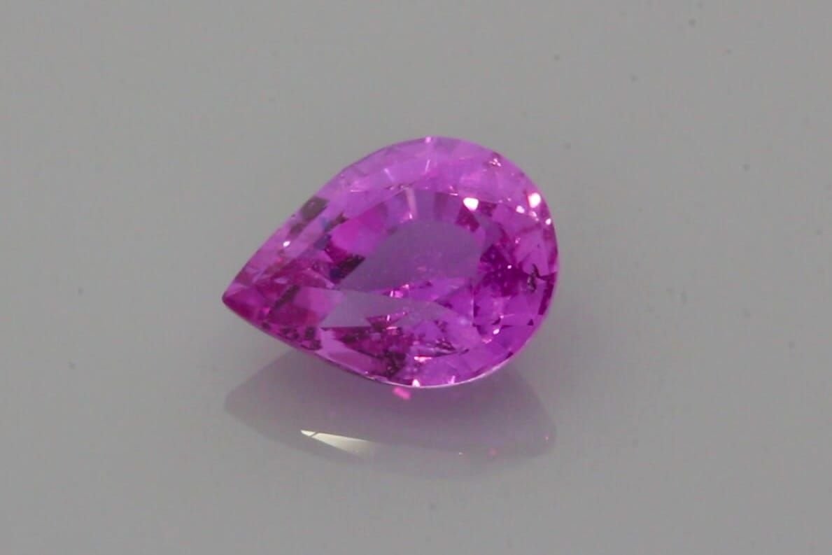 1.63 Carat Vivid Pink Pear Sapphire