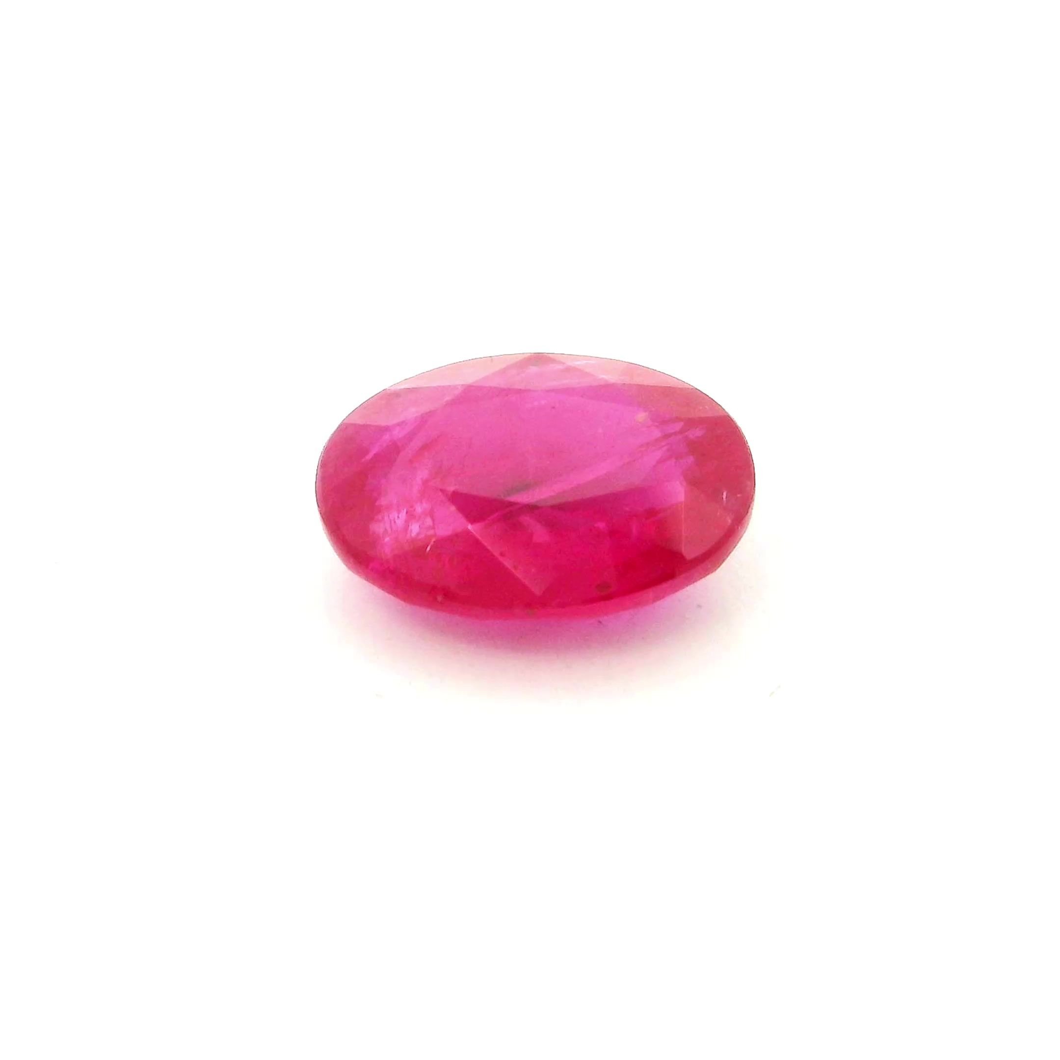 1.48 Carat Red Oval Ruby