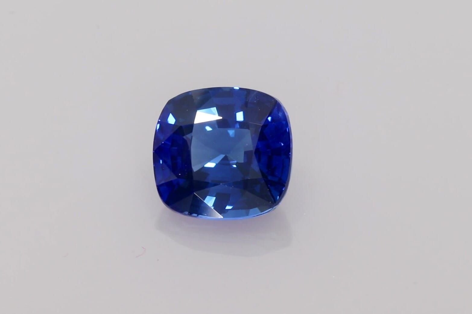 4.03 Carat Vivid Blue Cushion Sapphire