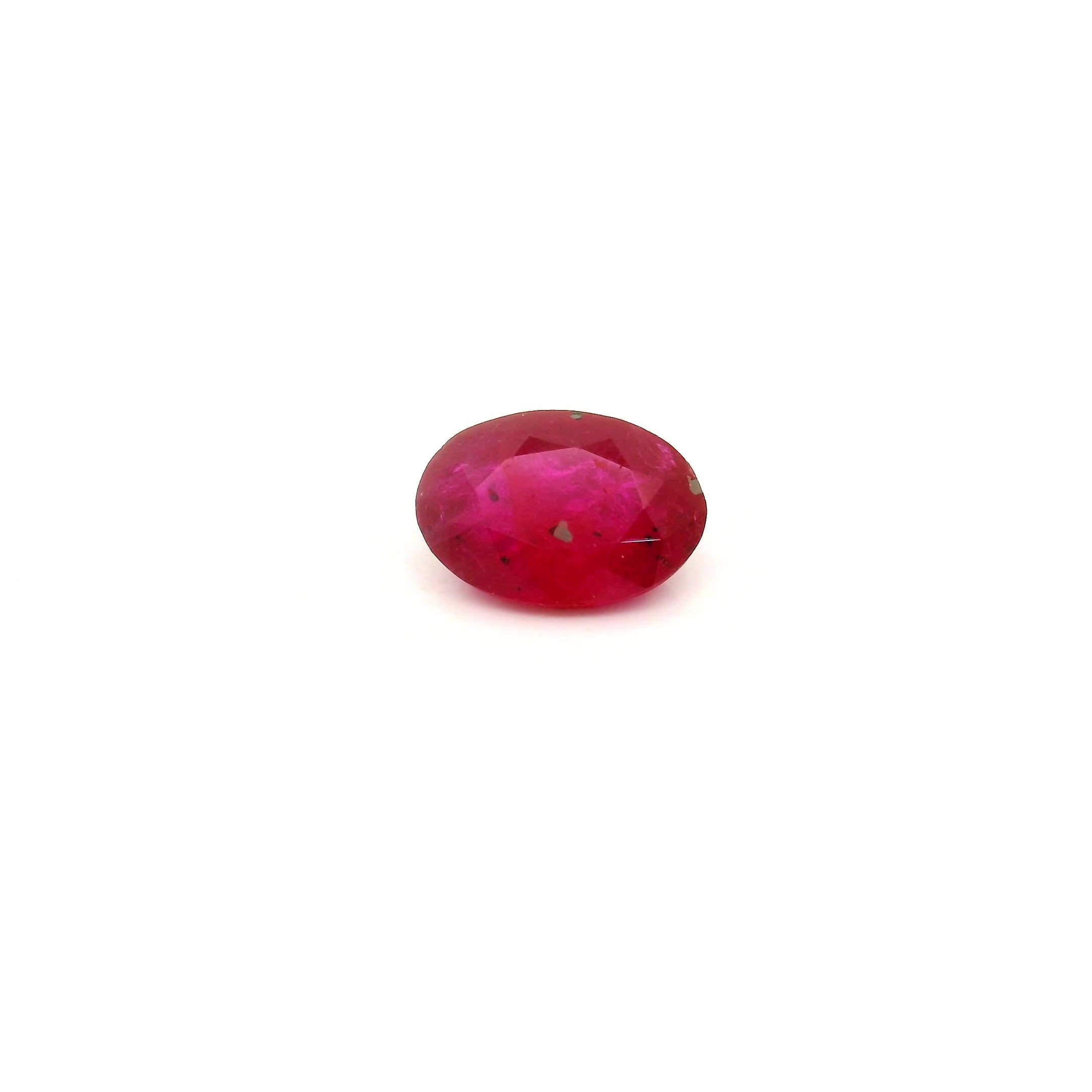 0.85 Carat Red Oval Ruby