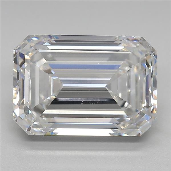 4.46ct F VS1 Rare Carat Ideal Cut Emerald Lab Grown Diamond