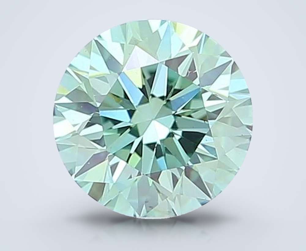 1.64 Ct. Fancy Vivid Green Round Lab Diamond