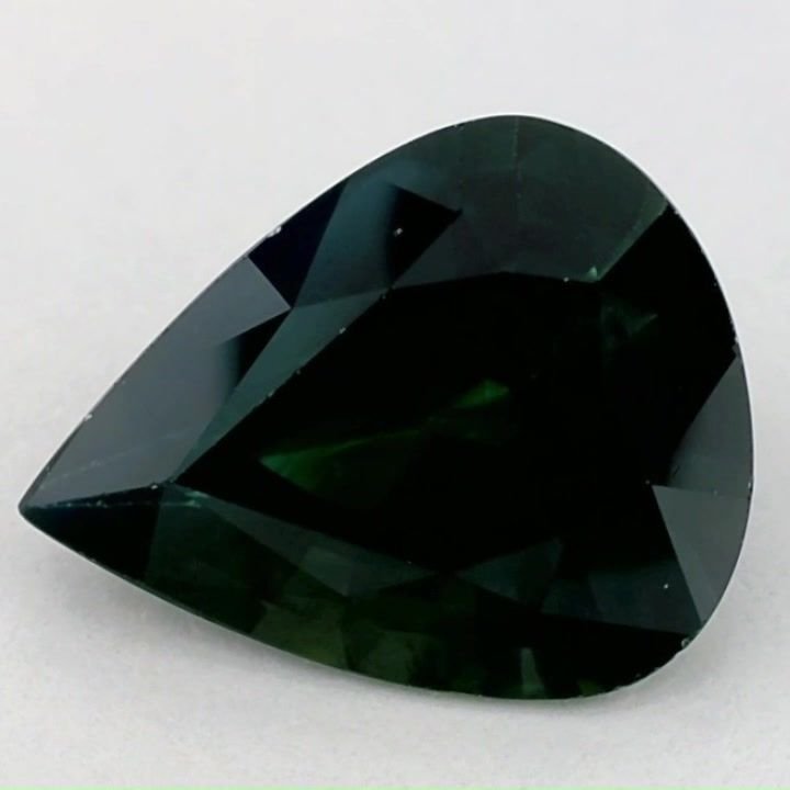 3.82 Carat Green Pear Sapphire