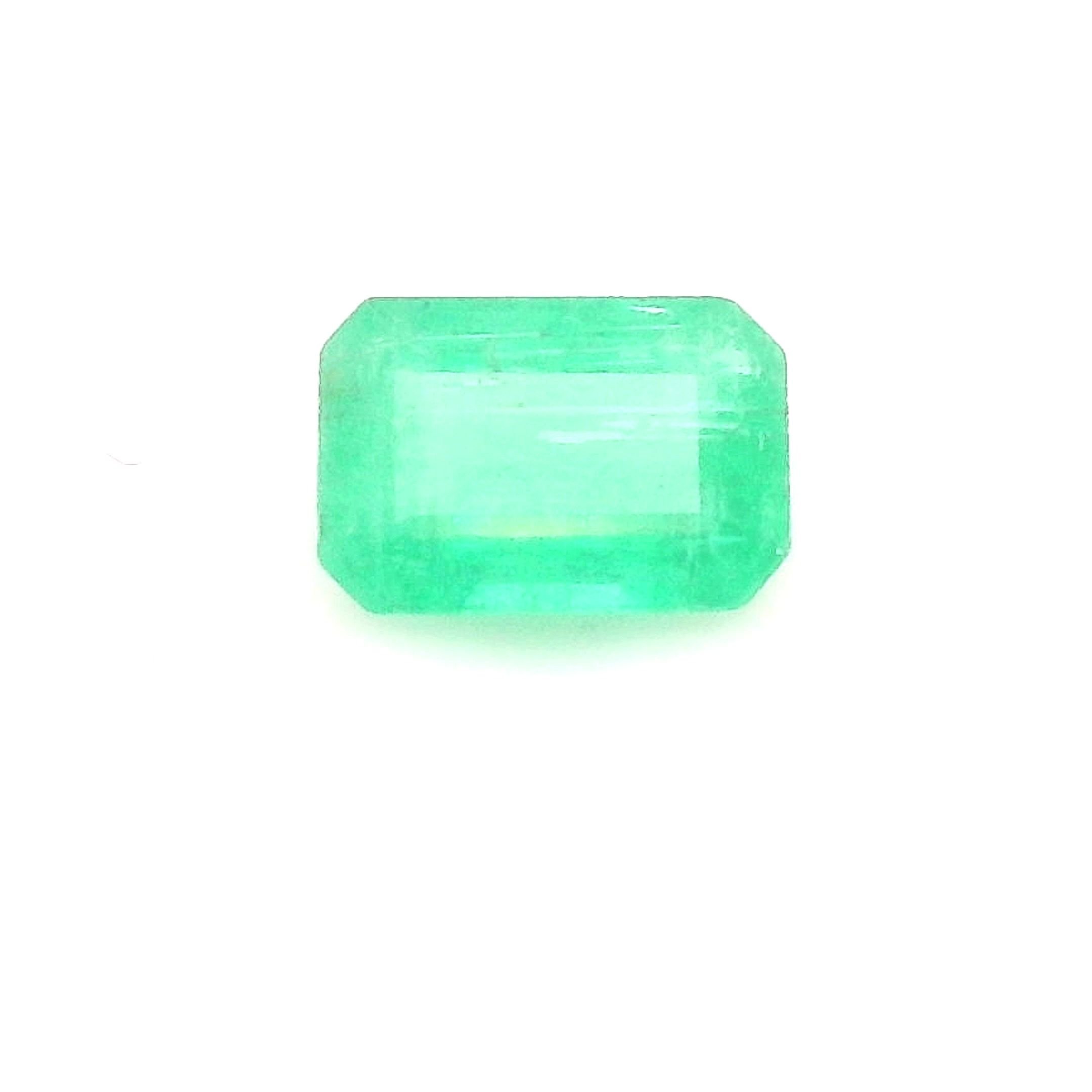 0.44 Carat Light Green Emerald-Cut Emerald