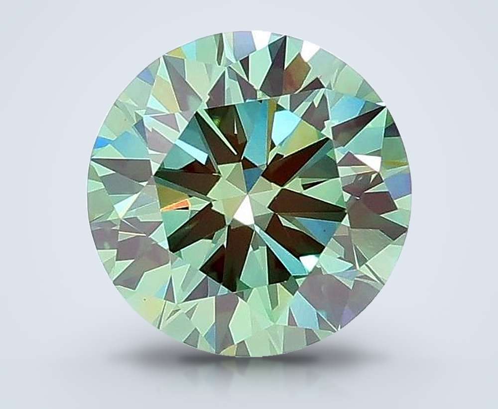 1.56 Ct. Fancy Vivid Green Round Lab Diamond