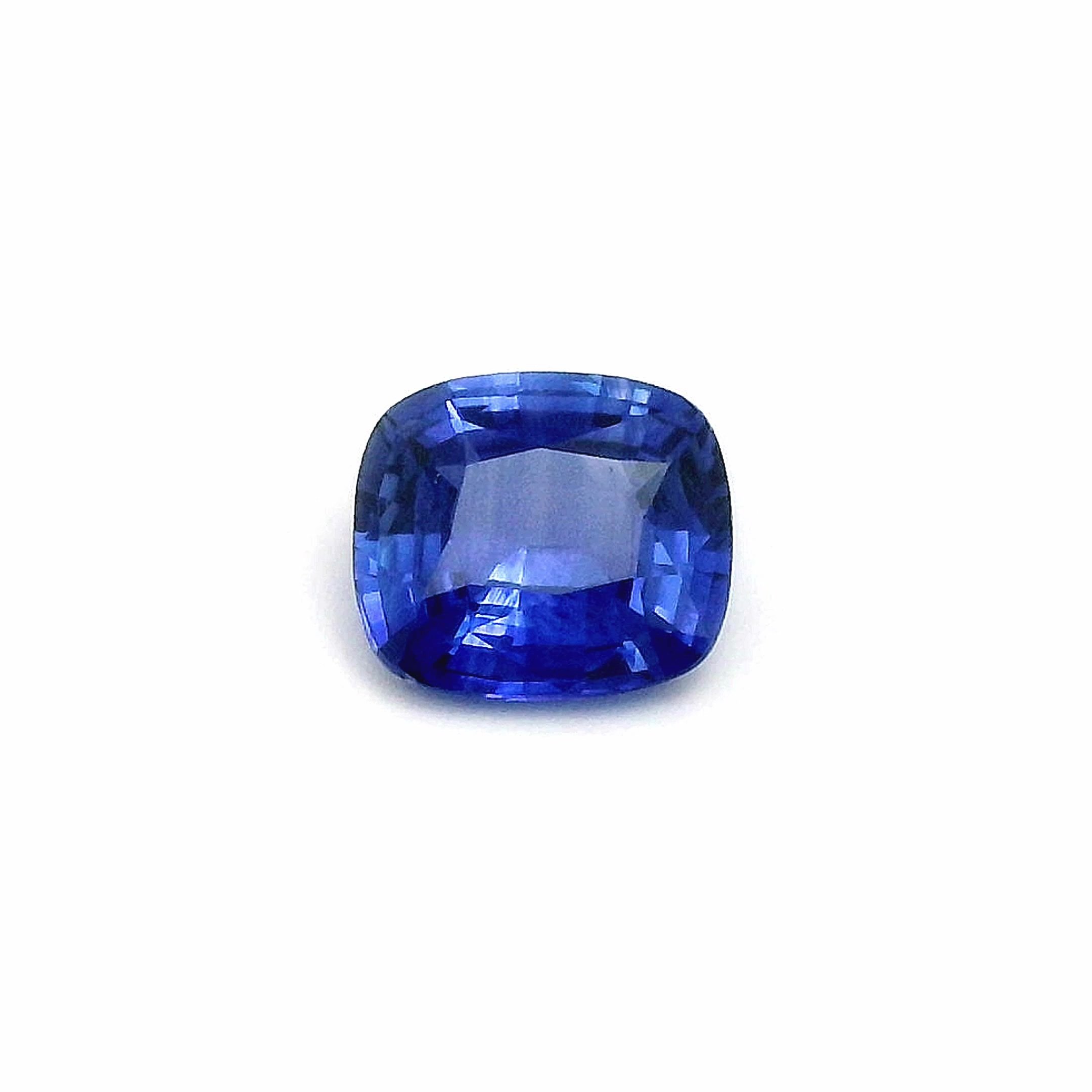 1.52 Carat Blue Cushion Sapphire