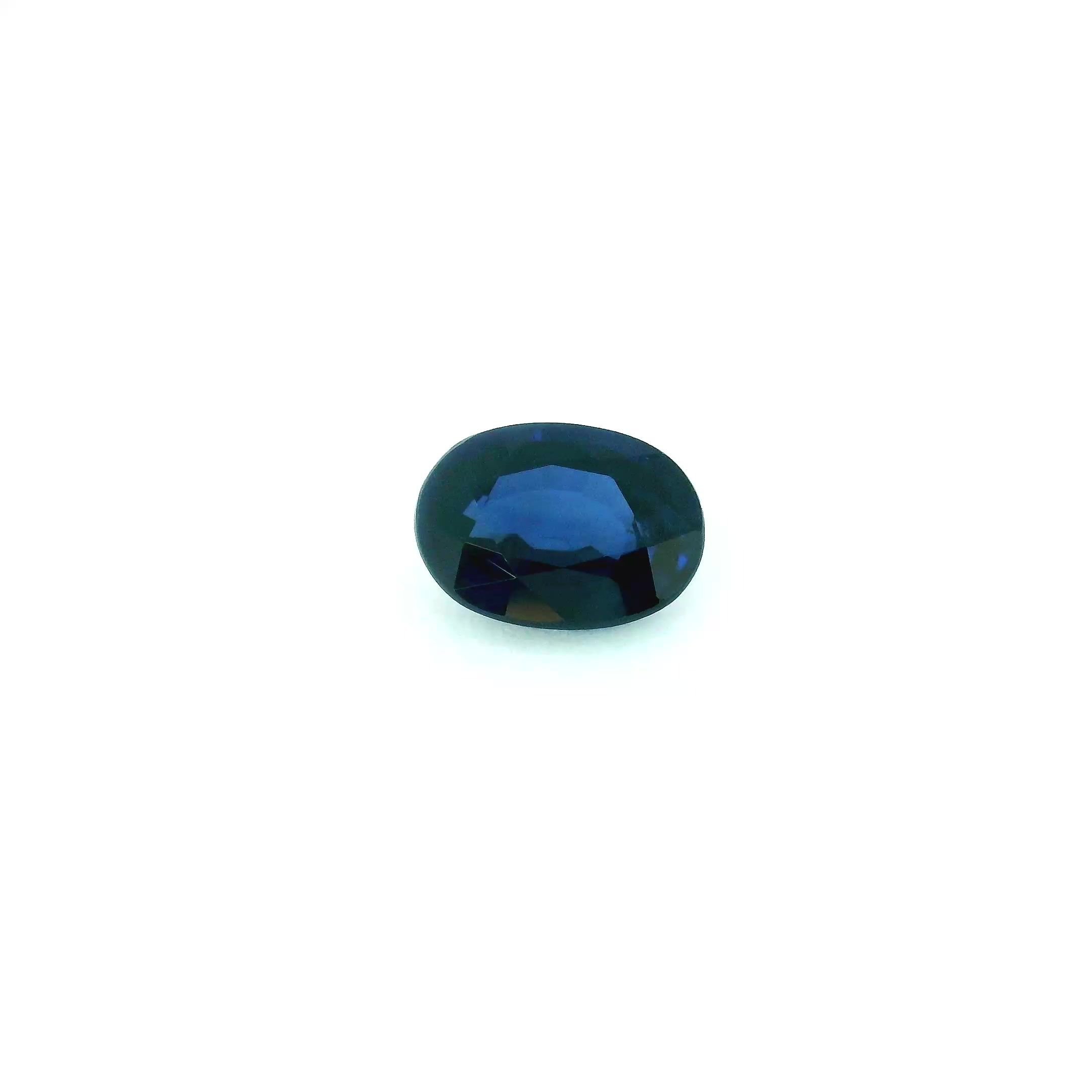 1.57 Carat Deep Blue Oval Sapphire