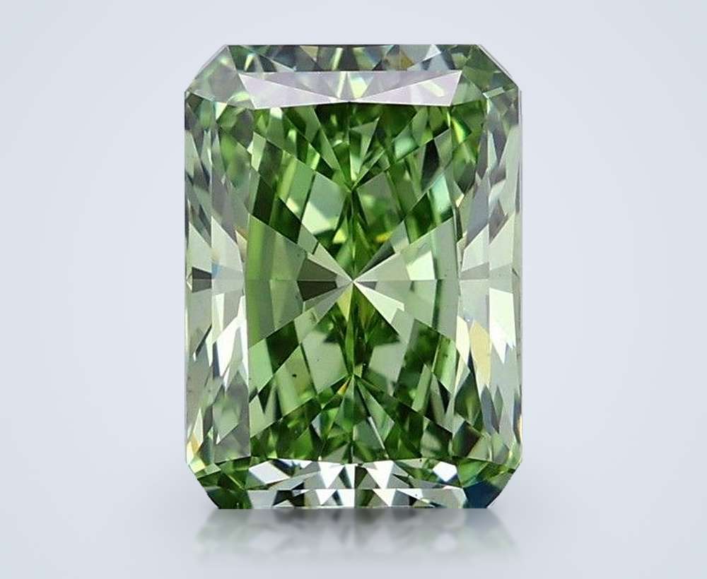 3.03 Ct. Fancy Vivid Green Radiant Lab Diamond