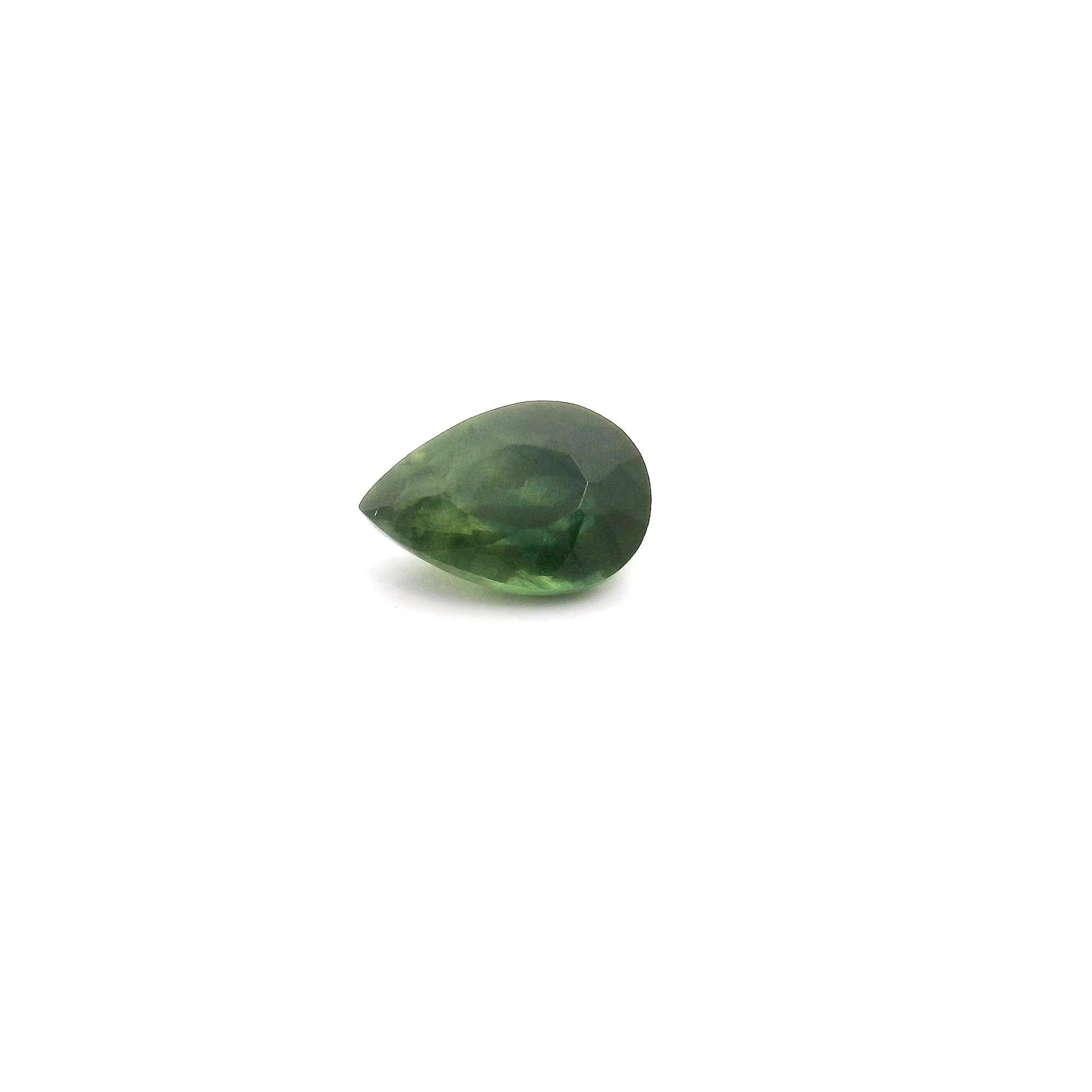 0.55 Carat Green Pear Sapphire