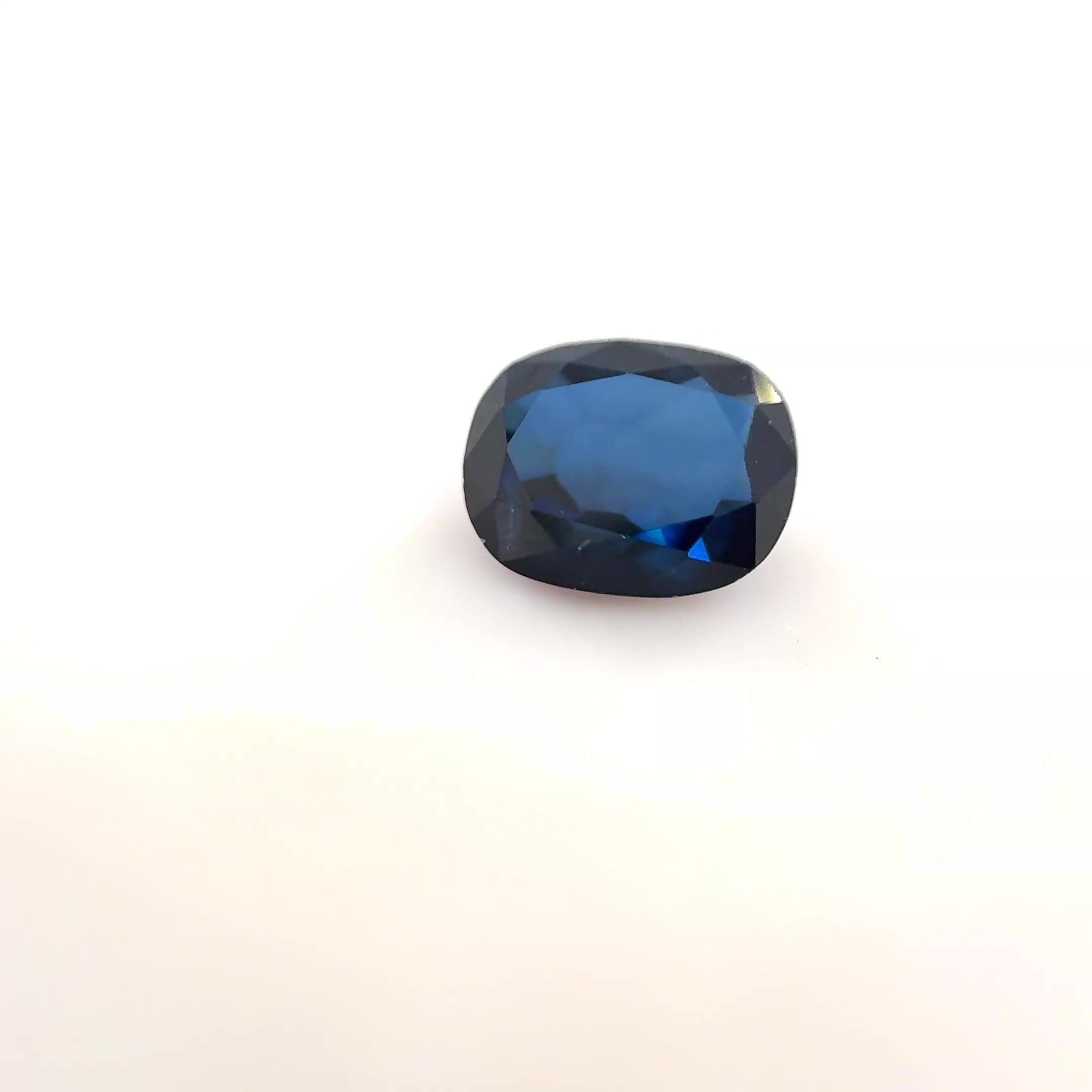 1.11 Carat Blue Cushion Sapphire