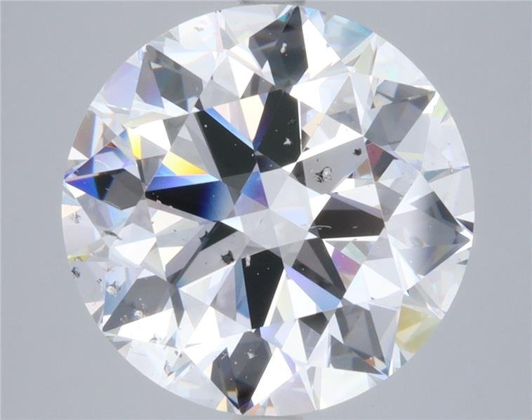 5.89ct D SI2 Rare Carat Ideal Cut Round Diamond