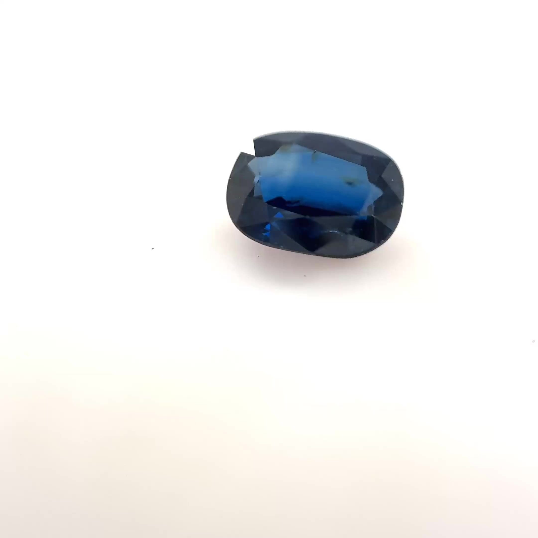 1.33 Carat Blue Cushion Sapphire