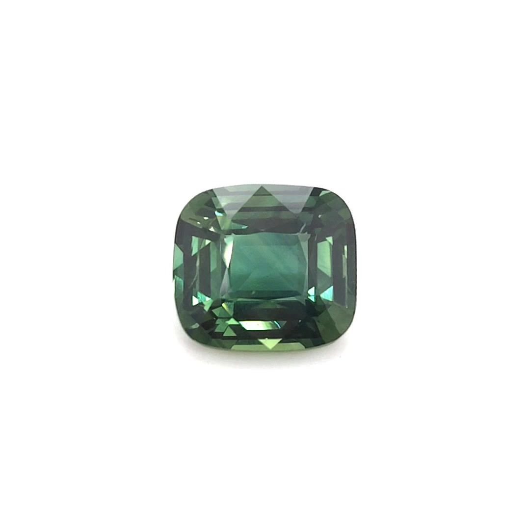 6.60 Carat Green Cushion Sapphire