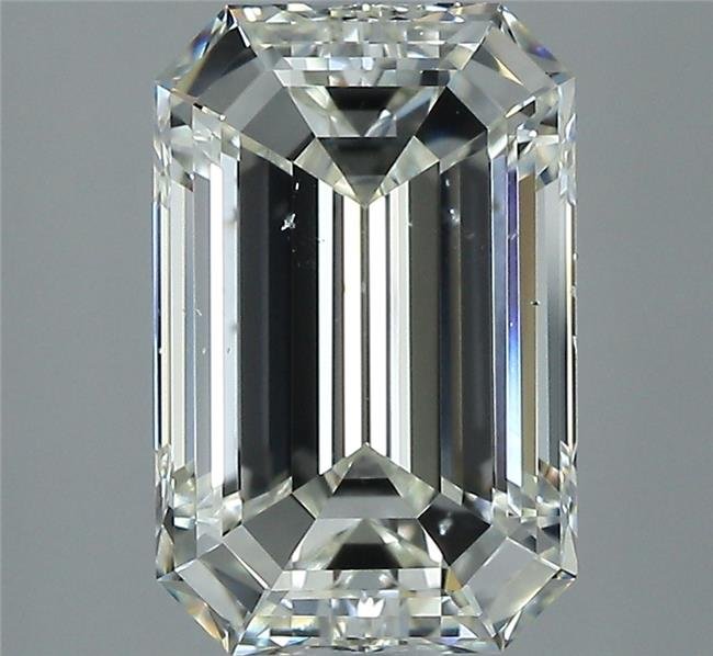 2.40ct J SI1 Rare Carat Ideal Cut Emerald Diamond