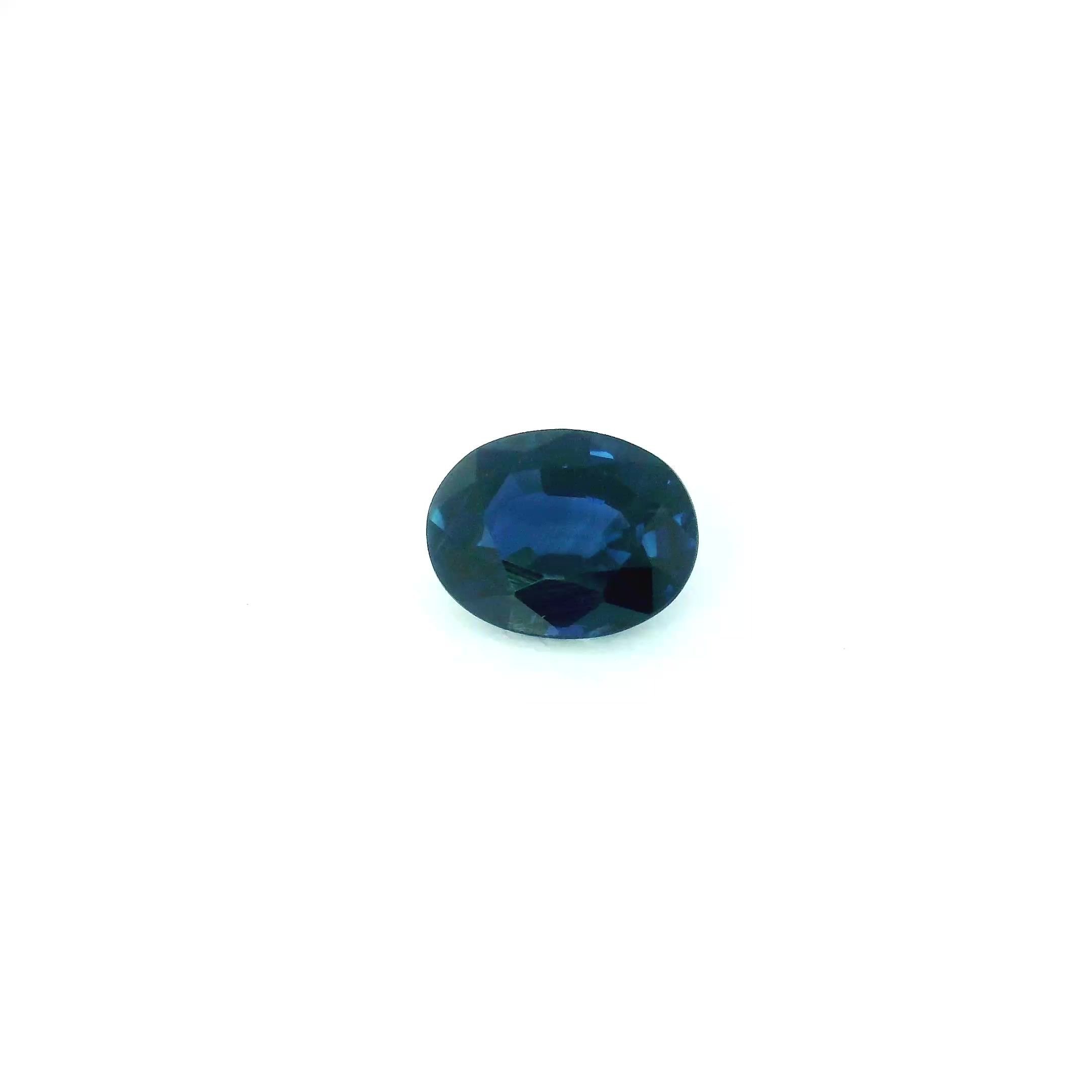 1.41 Carat Deep Blue Oval Sapphire