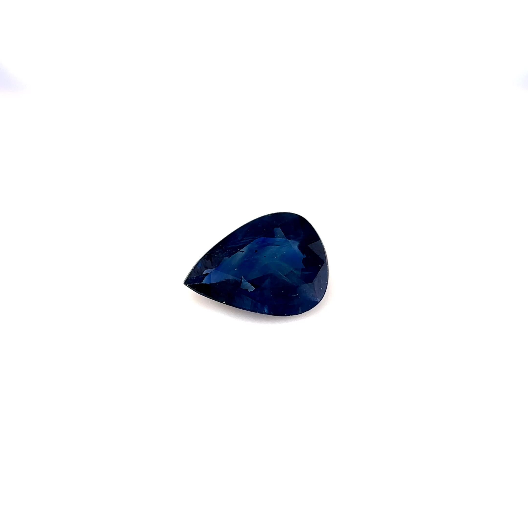 1.48 Carat Blue Pear Sapphire