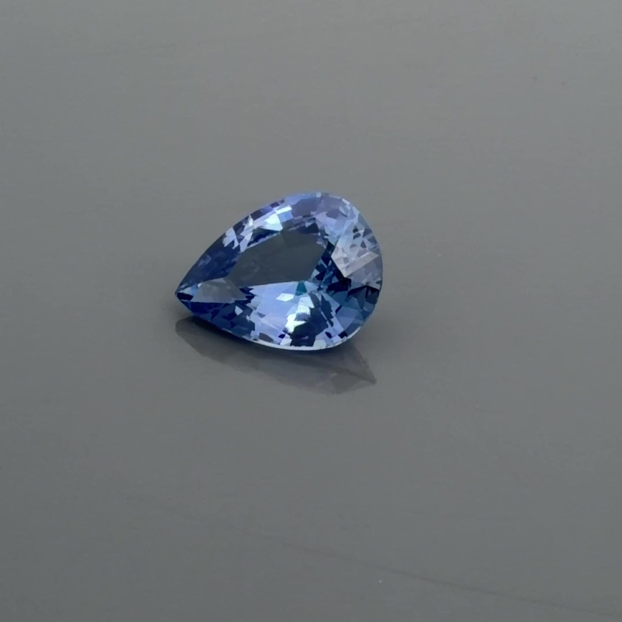 1.36 Carat Blue Pear Sapphire