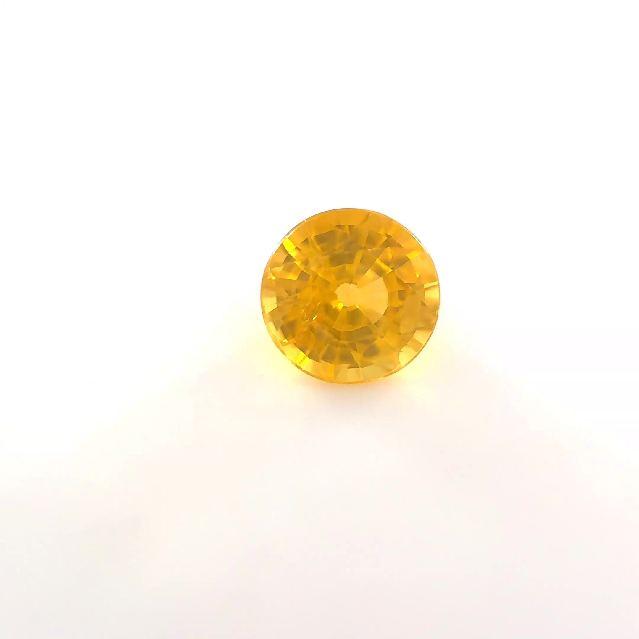 0.96 Carat Yellow Round Sapphire