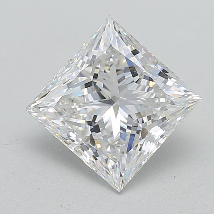 3.04ct F VVS2 Rare Carat Ideal Cut Princess Lab Grown Diamond