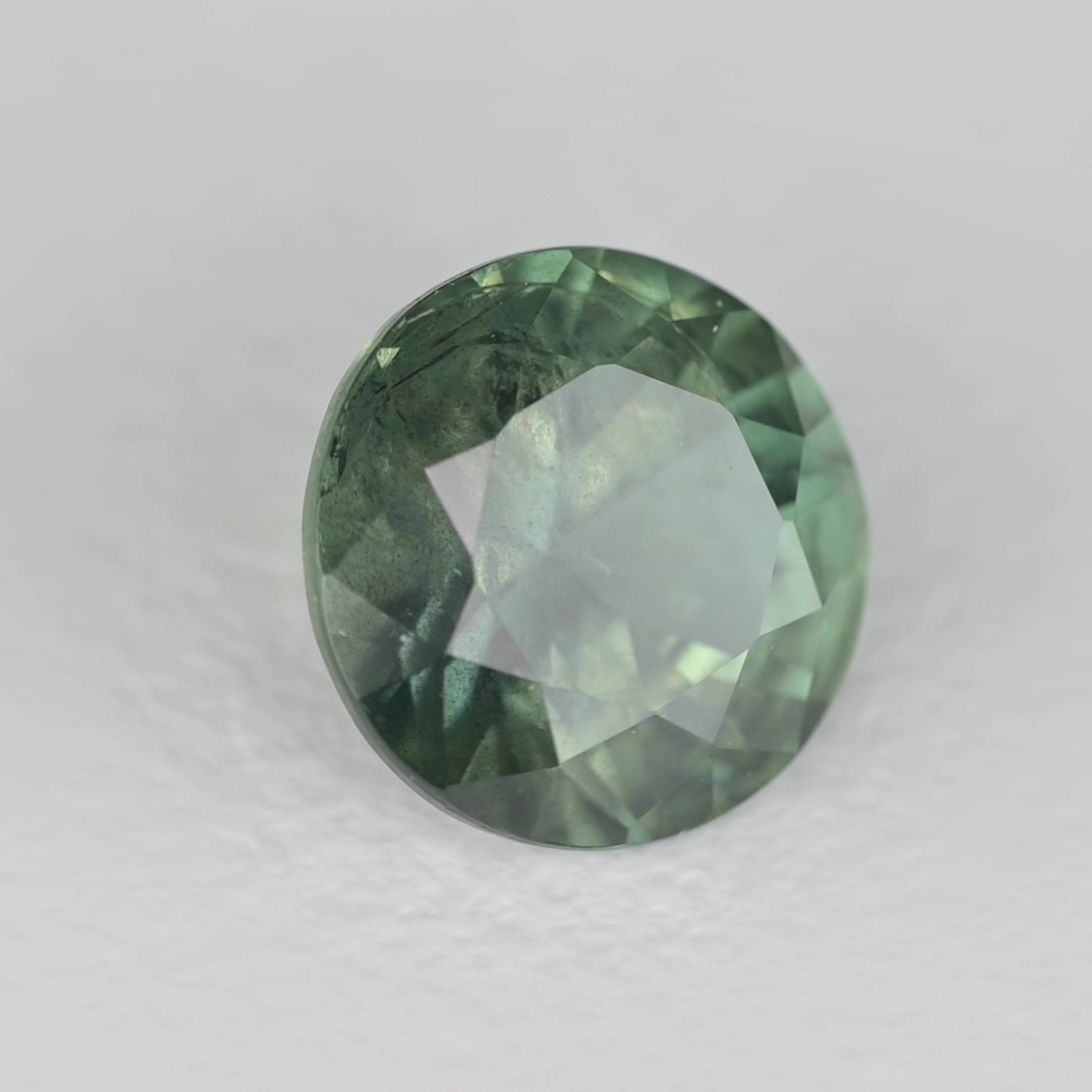 1.08 Carat Teal Round Sapphire