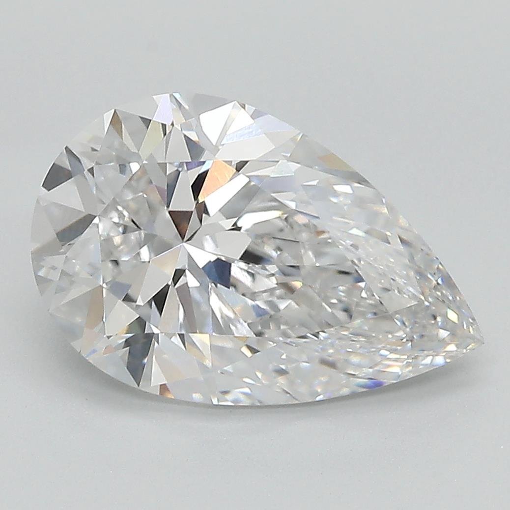 3.15ct F VVS2 Rare Carat Ideal Cut Pear Lab Grown Diamond