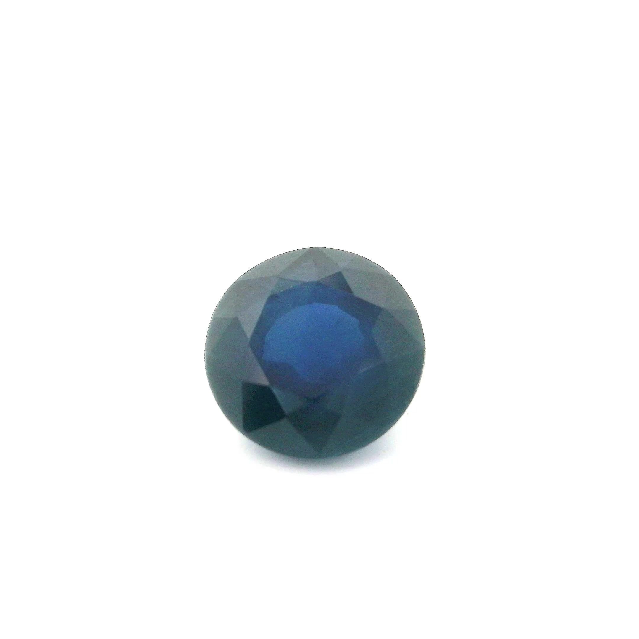 2.59 Carat Intense Blue Round Sapphire