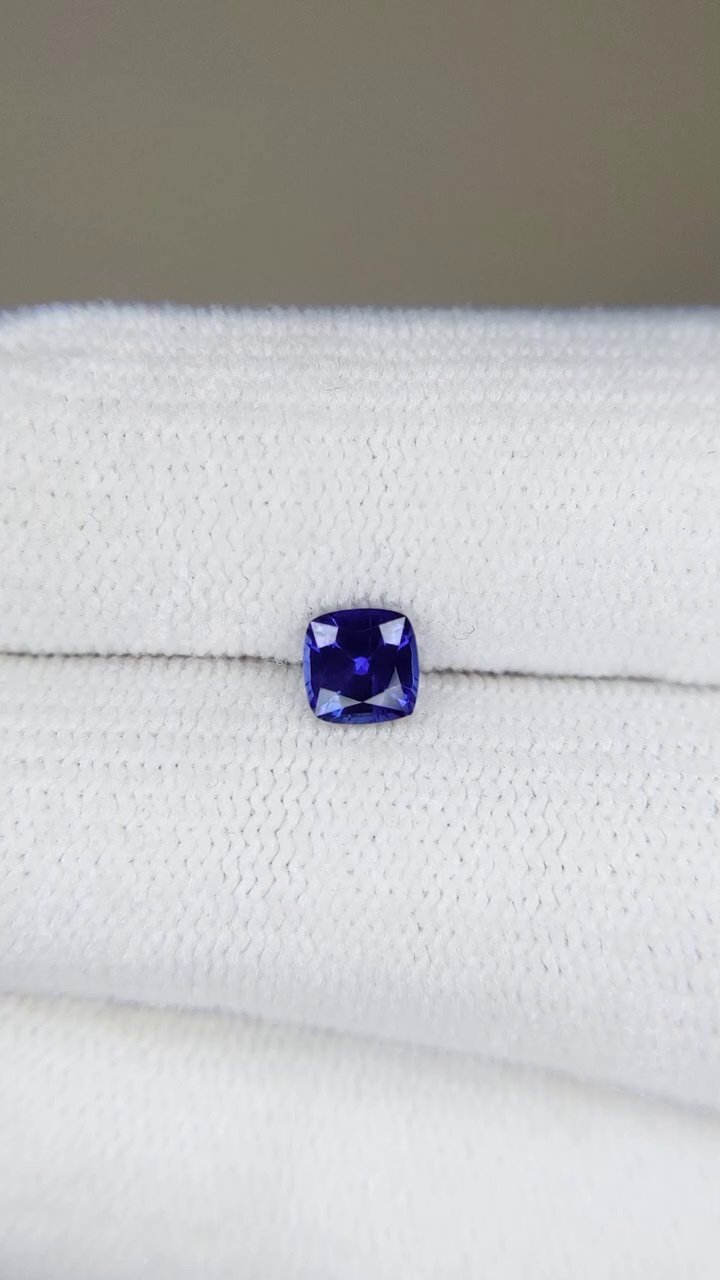 0.57 Carat Blue Cushion Sapphire