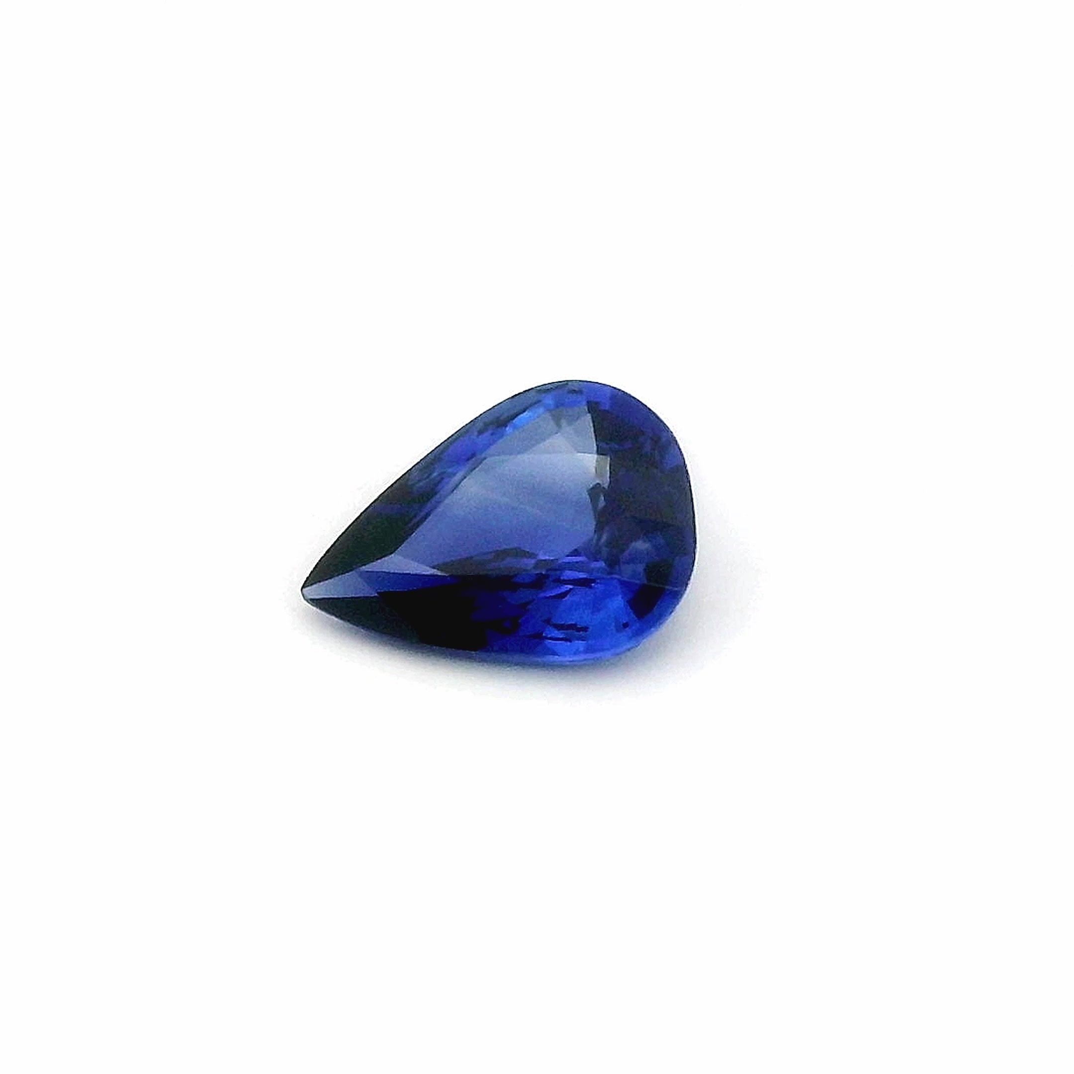 1.33 Carat Blue Pear Sapphire
