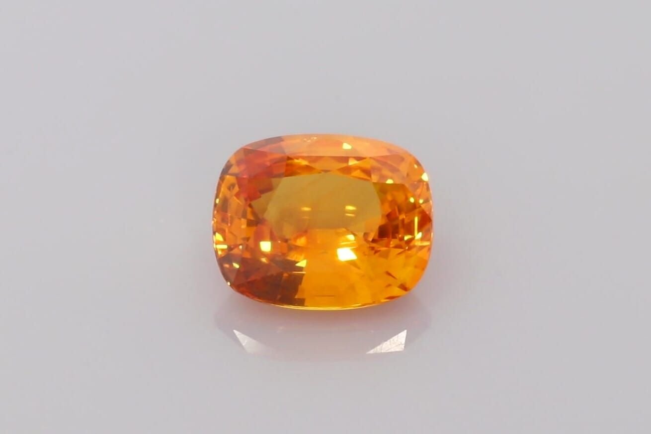 5.32 Carat Orange Cushion Sapphire