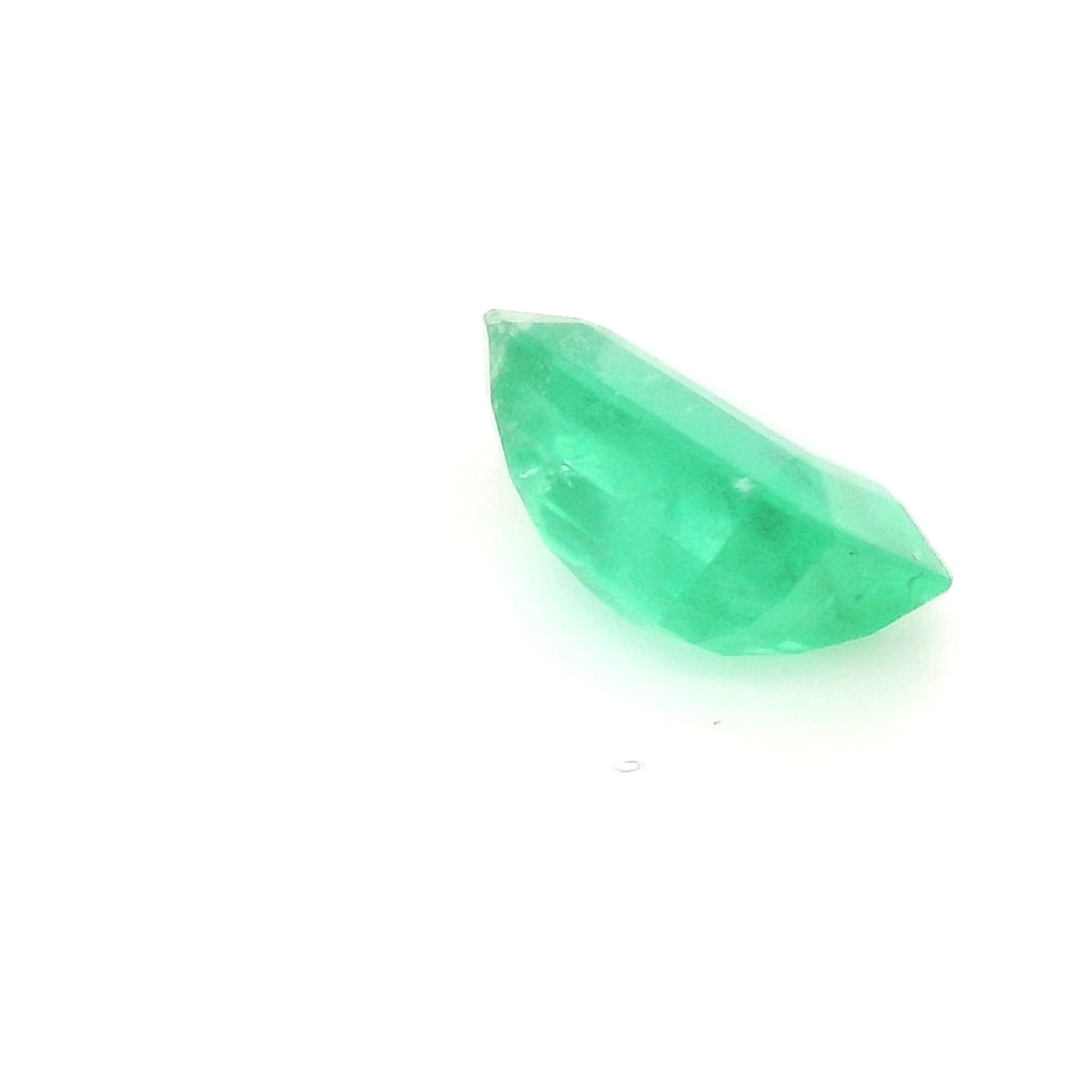 0.53 Carat Light Green Emerald-Cut Emerald