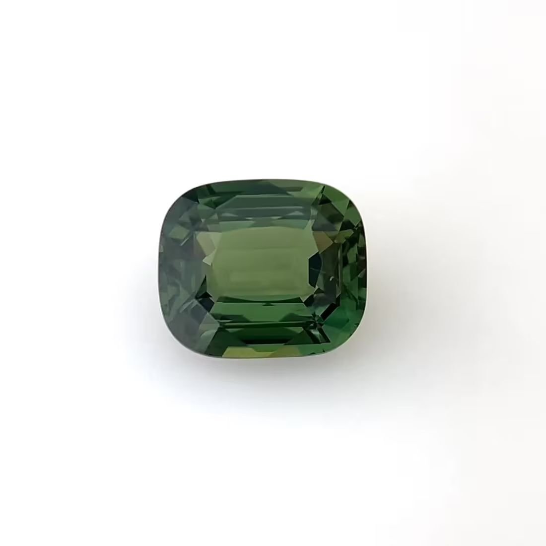 5.04 Carat Vivid Green Cushion Sapphire