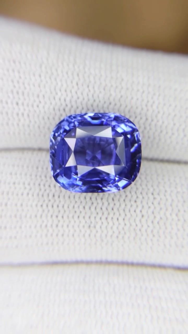 10.03 Carat Blue Cushion Sapphire